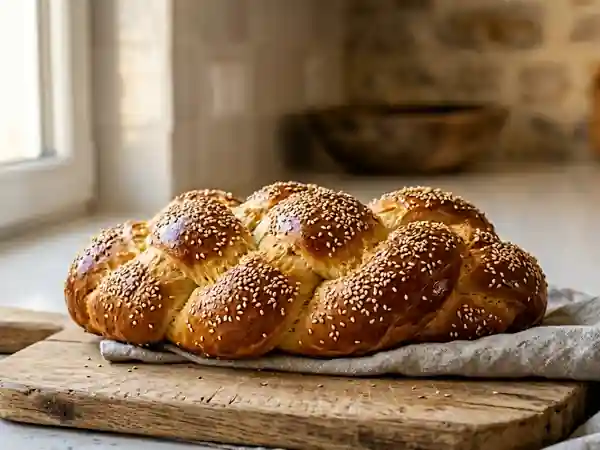 Hallah tressée à la mie filante - Photo de présentation