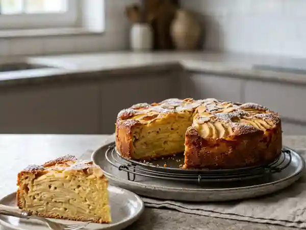Recette traditionnelle de l'Ilsetorte alsacien : gâteau aux pommes fondant - Photo de présentation