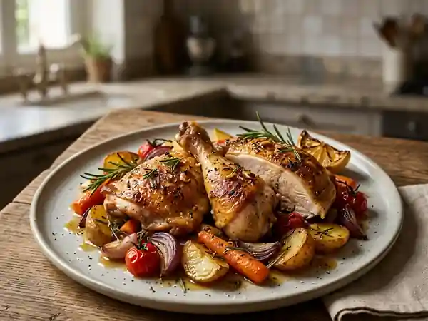 Poulet Rôti au Citron et Romarin Fondant - Photo de présentation