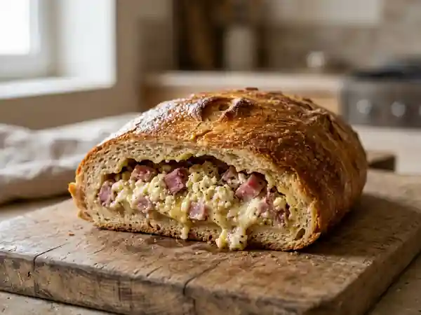 Recette traditionnelle du Caccavellu corse : gâteau salé au fromage et charcuterie - Photo de présentation