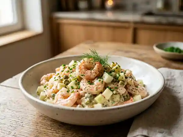 Rémoulade de crevettes au croquant de pomme - Photo de présentation
