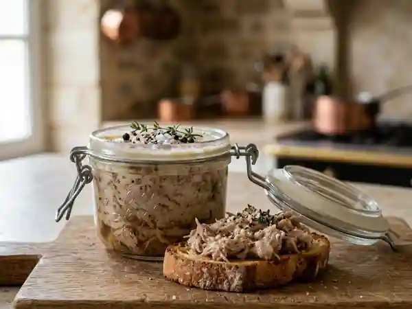 Rillettes de porc à l'ail maison : recette savoureuse et facile - Photo de présentation