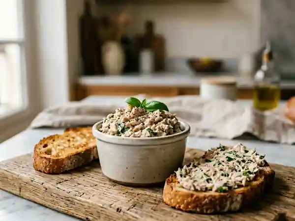 Rillettes de thon au basilic fraîches et savoureuses - Photo de présentation