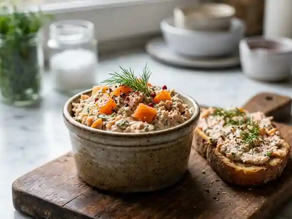 Rillettes gourmandes aux deux saumons, recette facile et rapide - Photo de présentation