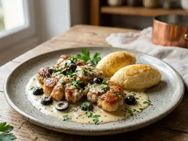 Ris de veau aux olives et quenelles fondantes - Photo de présentation