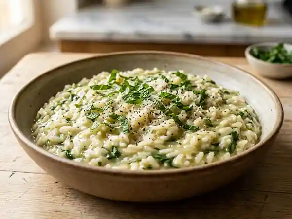 Risotto onctueux à la menthe fraîche - Photo de présentation