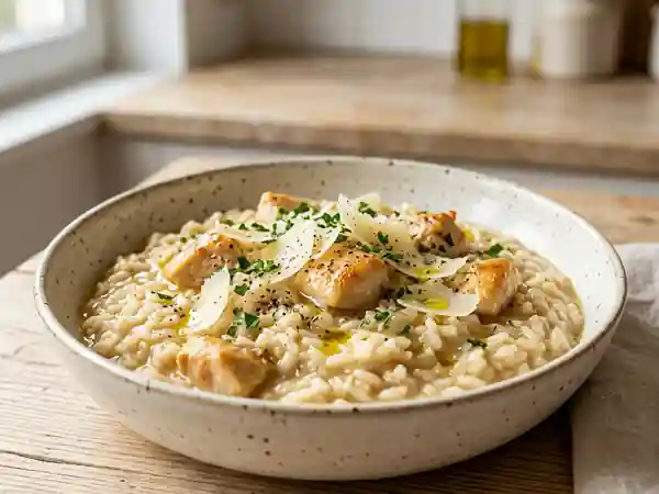 Risotto de volaille onctueux au parmesan - Photo de présentation