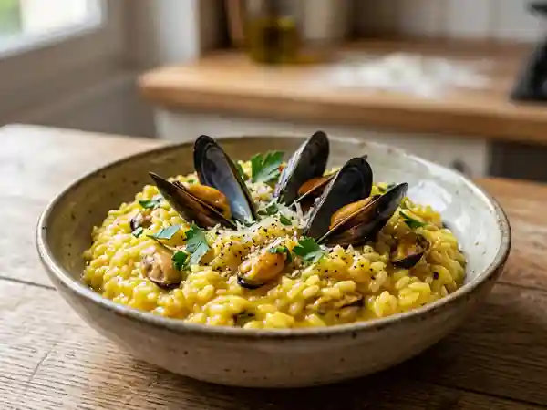 Risotto Safran et Moules Crémeuses - Photo de présentation