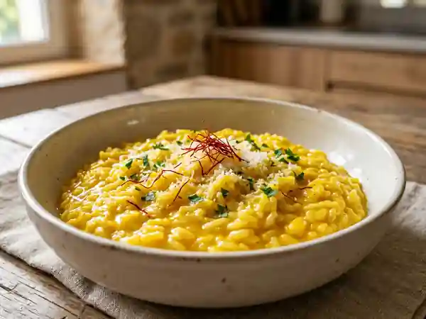 Risotto crémeux au safran intense - Photo de présentation