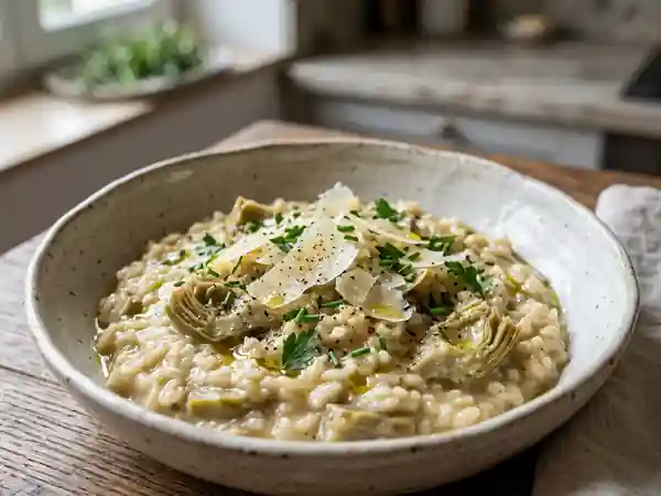 Risotto aux artichauts onctueux et fondant - Photo de présentation