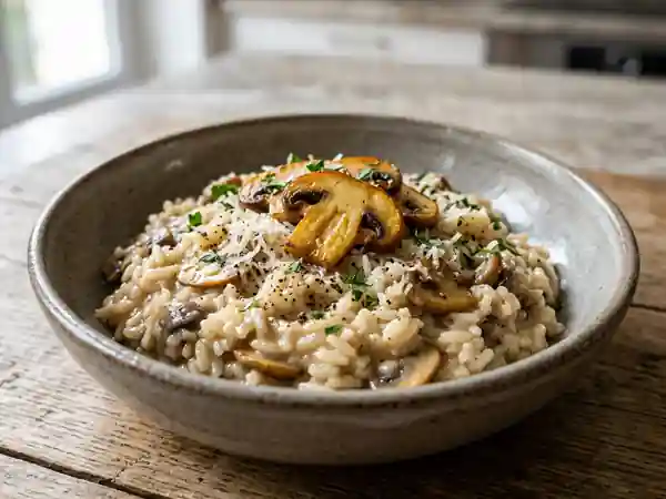 Risotto crémeux aux champignons facile et rapide - Photo de présentation