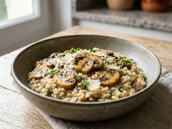 Risotto Onctueux aux Champignons et Parmesan - Photo de présentation