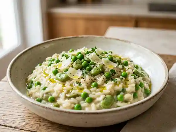 Risotto Printanier Crémeux Fèves et Petits Pois - Photo de présentation