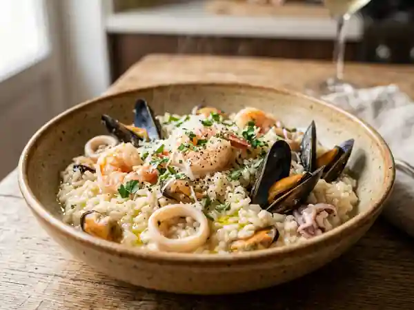 Risotto crémeux aux fruits de mer - Photo de présentation