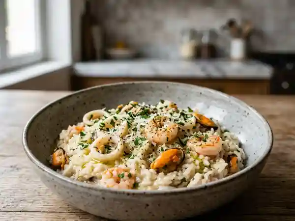 Risotto Crémeux aux Fruits de Mer et Parmesan - Photo de présentation