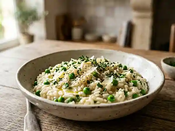 Risotto Fondant aux Petits Pois & Parmesan - Photo de présentation