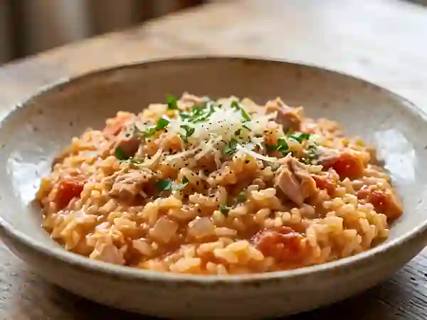 Risotto crémeux thon et tomates fondantes - Photo de présentation