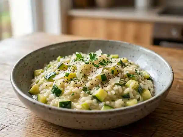 Risotto fondant courgettes et parmesan - Photo de présentation