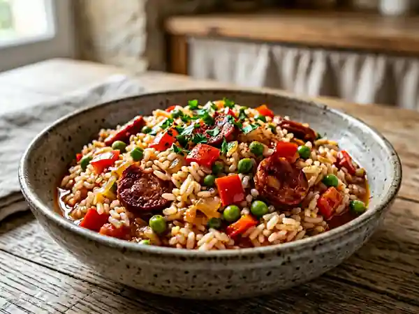 Riz catalan au chorizo et poivrons fondants - Photo de présentation