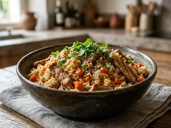 Riz sauté au porc et nuoc-mâm - Photo de présentation