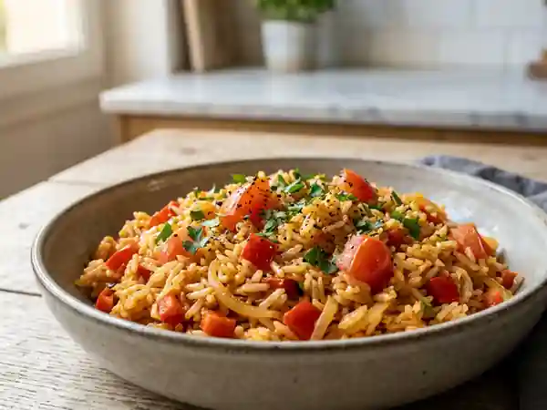 Riz andalou fondant aux poivrons et paprika - Photo de présentation