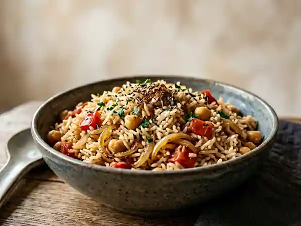 Riz Égyptien Fondant aux Épices et Pois Chiches - Photo de présentation