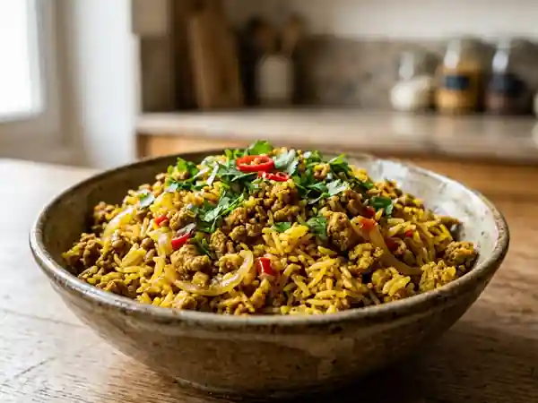 Riz au bœuf mauricien, fondant et épicé - Photo de présentation