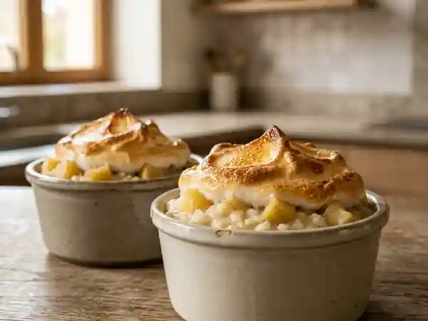 Riz au lait onctueux aux pommes meringuées - Photo de présentation
