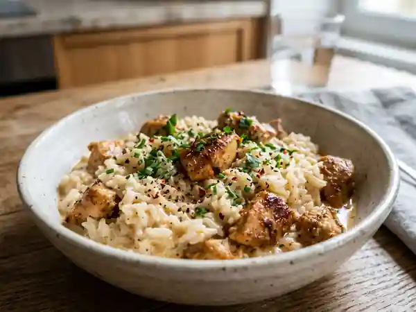 Riz au poulet onctueux au paprika - Photo de présentation