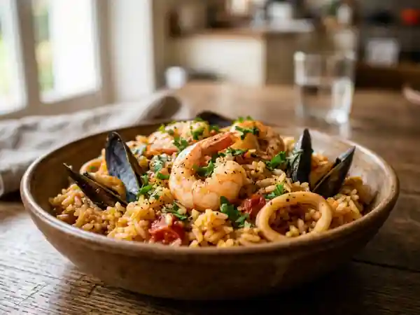 Riz marin parfumé aux fruits de mer - Photo de présentation