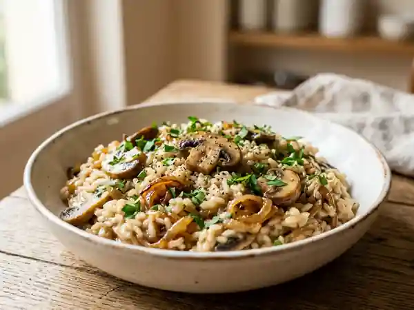 Riz fondant aux oignons caramélisés - Photo de présentation
