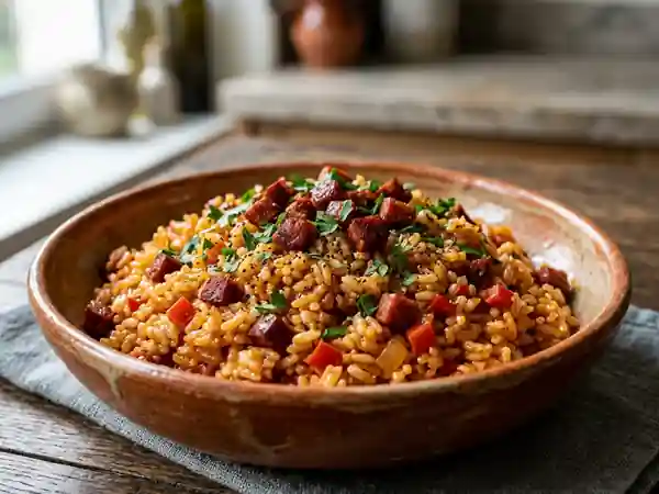 Riz Ibérique Fondant au Chorizo et Poivrons - Photo de présentation