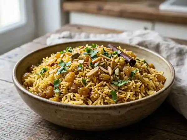 Riz Indien Parfumé aux Épices et Fruits Secs - Photo de présentation