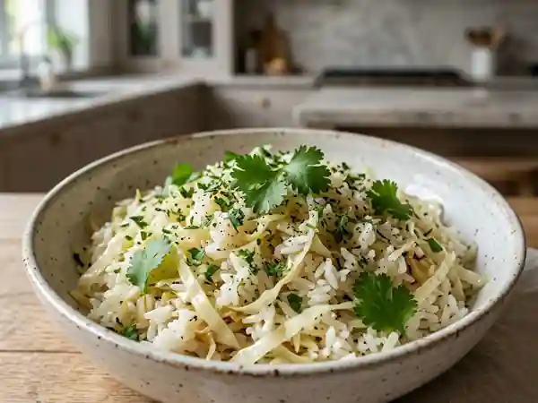 Riz parfumé au chou et coriandre fraîche - Photo de présentation