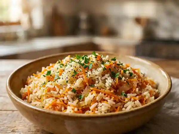 Riz parfumé aux carottes fondantes : recette facile et rapide - Photo de présentation