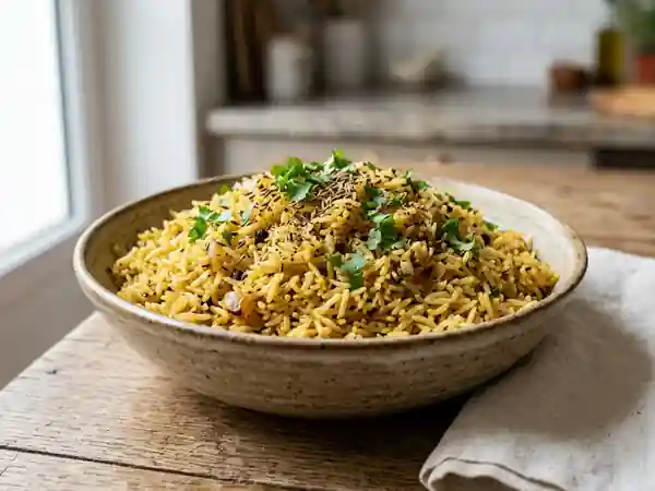 Riz basmati doré aux épices d'Orient - Photo de présentation