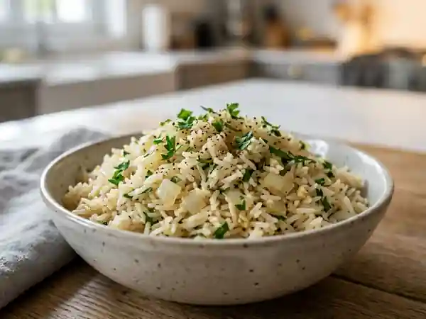 Riz pilaf basmati fondant et bien grainé - Photo de présentation