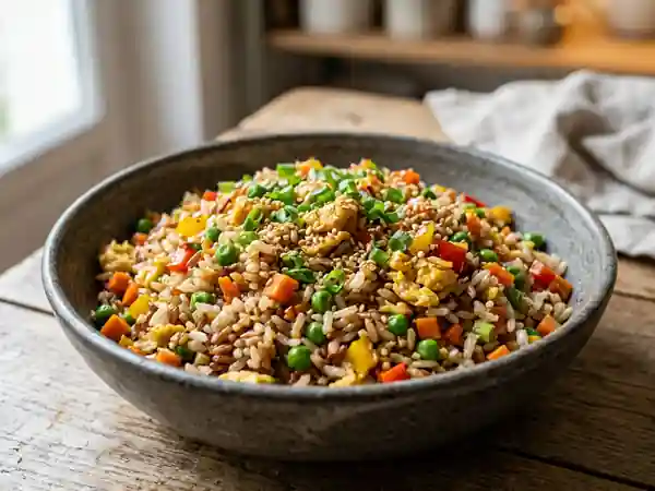 Riz sauté au wok, croquant et parfumé - Photo de présentation