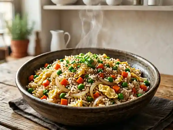 Riz sauté aux légumes croquants - Photo de présentation