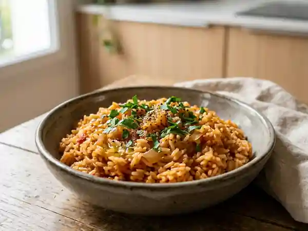 Riz épicé à la tomate et curry - Photo de présentation