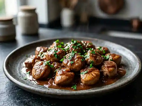 Rognons de porc fondants sauce Madère - Photo de présentation