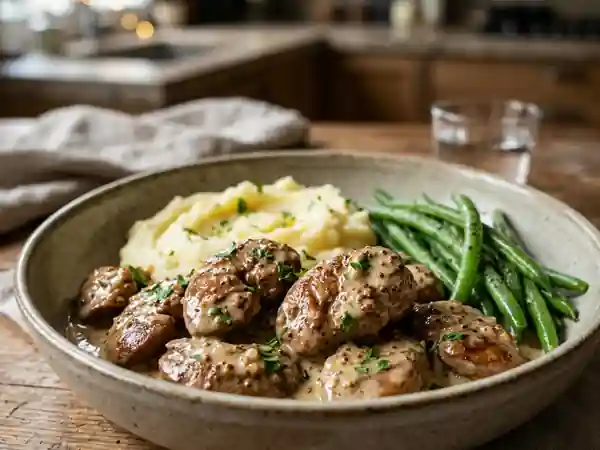 Rognons de porc fondants sauce moutarde - Photo de présentation
