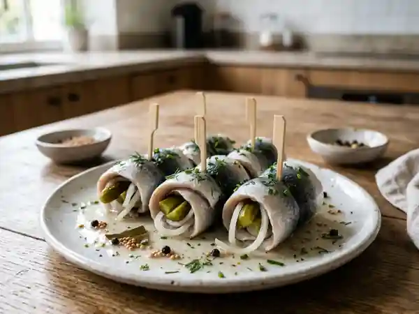 Rollmops de harengs acidulés et croquants - Photo de présentation