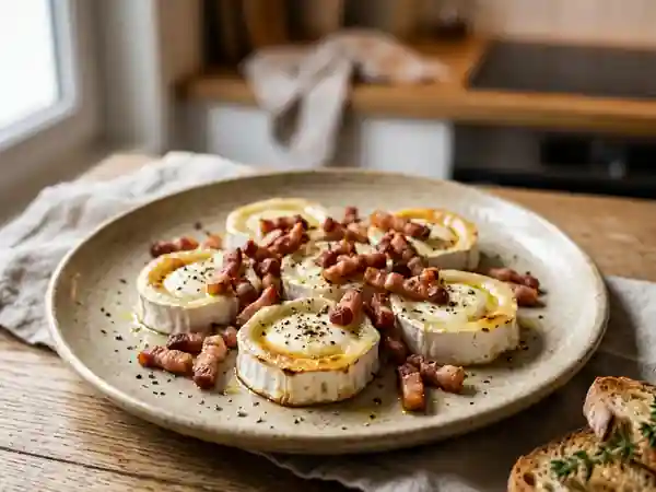 Ronds de bûchettes de chèvre aux lardons croustillants : apéritif gourmand et facile - Photo de présentation