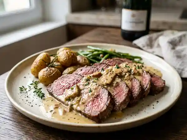 Rosbeef fondant au Foie gras et Champagne - Photo de présentation