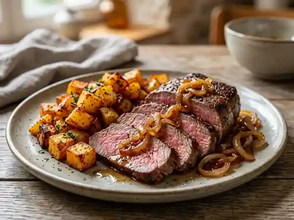 Rosbif fondant, pommes de terre crousti-paprika - Photo de présentation