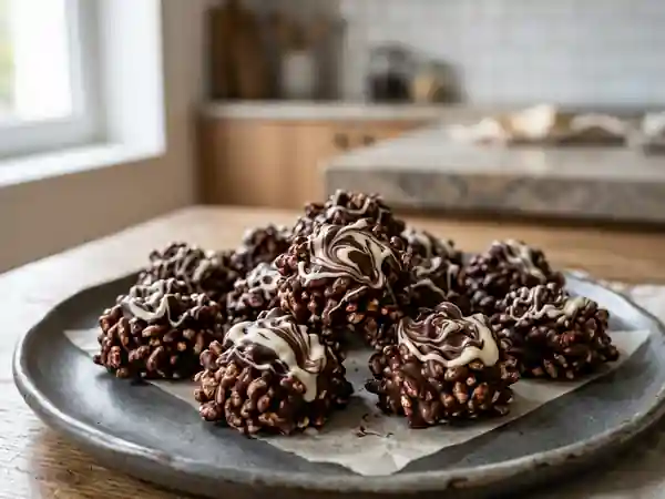 Roses des Sables au Riz Soufflé, Chocolat Noir et Chocolat Blanc - Photo de présentation