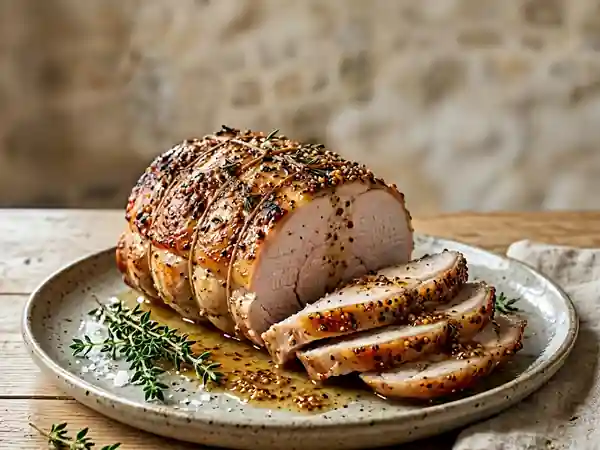 Rôti de dindonneau en croûte de moutarde - Photo de présentation