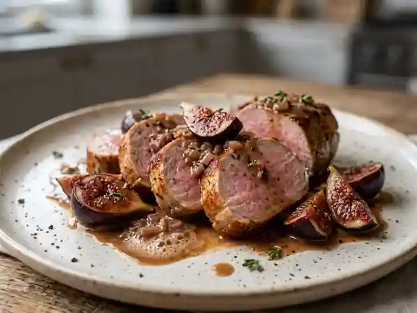 Rôti de porc fondant aux figues et porto blanc - Photo de présentation