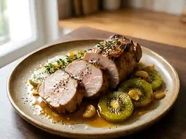Rôti de porc aux kiwis caramélisés - Photo de présentation